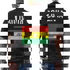 Bolivia Bolivian Flag Acation Travel Souvenir T-Shirt mit Rückendruck