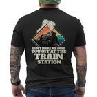 Bring Him Zum Bahnhof  Train Yellowstone T-Shirt mit Rückendruck