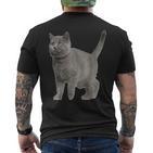 British Short Hair Cat Cat Cat Lovers T-Shirt mit Rückendruck