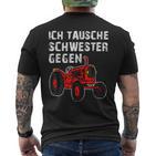 With Brother Siblings Family Tractor Stolzer Bruder T-Shirt mit Rückendruck