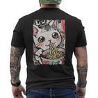 Cat Ramen Noodle Japanese Anime Manga Ramen Kawaii Cat T-Shirt mit Rückendruck