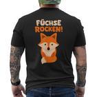 Children's With Fox Rocks Red Fox Pack T-Shirt mit Rückendruck