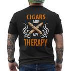 Cigars Are My Therapy Smoker Saying Cigar Smoke Tobacco T-Shirt mit Rückendruck