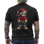 Cool Albanischer Teddybär Albanien Flagge Outfit Street T-Shirt mit Rückendruck