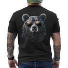 Cool Bear Portrait With Sunglasses Illustration Bear T-Shirt mit Rückendruck