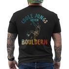 Coole Boys Go Bouldering Climbing Children's T-Shirt mit Rückendruck