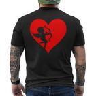 Cupid With Bow And Arrow Fun Love Heart T-Shirt mit Rückendruck