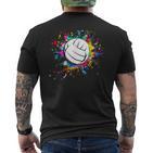 Cuteolleyball Ball Watercolor Colorful Paint Splash T-Shirt mit Rückendruck