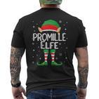 Damen Promille Elfe Kostüm Weihnachten Partnerlook Feiern Lustig T-Shirt mit Rückendruck