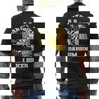 Dart Und Bier Darum Bin Ich Hier Dartscheibe Retro Dart T-Shirt mit Rückendruck