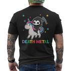 Death Metal Rock Music Death Riding Unicorn Unicorns T-Shirt mit Rückendruck