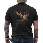 Deer Animal Motif Elk Forest Animal Print Deer T-Shirt mit Rückendruck