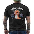 Dino Sore Gym Workout Fitness Weights Dinosaur Gym T-Shirt mit Rückendruck