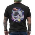 Disco Ball In Space Galaxy Club Retro T-Shirt mit Rückendruck