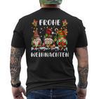 Drei Zwerge Passende Familie Frohe Weihnachten T-Shirt mit Rückendruck