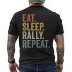 Eat Sleep Rally Repeat Rally Driving T-Shirt mit Rückendruck