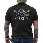 Eat Sleep Ski Repeat Skiing Holidays Skier T-Shirt mit Rückendruck