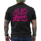 Enjoy All We Need Is Love You Need Love Spread Love Graphic T-Shirt mit Rückendruck