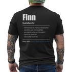 Finn Name First Name T-Shirt mit Rückendruck