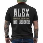 First Name Alex Name Alex T-Shirt mit Rückendruck