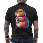 Capybara Bubble Tea Animal Lover Rodent T-Shirt mit Rückendruck