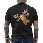 With Cartoon I Elk Wild Animal Motif T-Shirt mit Rückendruck