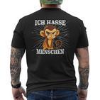 Monkey Meme Based I Hate People Saying T-Shirt mit Rückendruck