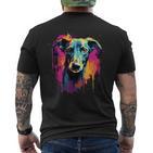 Galgo Espanol Colourful Greyhound T-Shirt mit Rückendruck