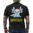 Gamesalotl Gamesolotl Gamer Gaming Axolotl Playsalotl T-Shirt mit Rückendruck