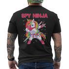 Gaming Spy Unicorn Ninja Gamer Gaming Enthusiast T-Shirt mit Rückendruck