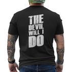 With German Slogans I The Devil Will I Do T-Shirt mit Rückendruck