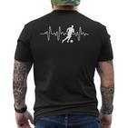 Idea For Footballer Heartbeat Football T-Shirt mit Rückendruck