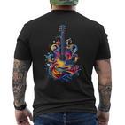 Guitar Player Watercolour Splash Guitar T-Shirt mit Rückendruck