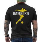 Hamborn Football Kicken Fan Nrw Stadium Yellow T-Shirt mit Rückendruck