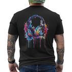 Headphones Music Dj Beatmaker Techno Splash House Music Edm T-Shirt mit Rückendruck