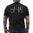 Heartbeat Of Faith – Islamic Crescent And Lantern T-Shirt mit Rückendruck