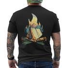 Hiking Mountain Camping Lovers Campfire T-Shirt mit Rückendruck