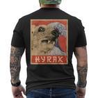 Hyrax Japaneseintage Style Hyrax Meme T-Shirt mit Rückendruck