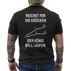 Injury Crutches Saying Gute Bessung S T-Shirt mit Rückendruck