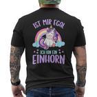 Ist Mir Egal Ich Bin Ein Einhorn T-Shirt mit Rückendruck