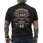 January 1985 40 Years intage 40Th Birthday Man T-Shirt mit Rückendruck