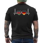 Kenya Germany Heartbeat Flag German Kenyan T-Shirt mit Rückendruck