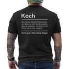 Koch Definition Saying Professional Kitchen Chef T-Shirt mit Rückendruck