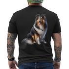 Langhaar Collie Motiv Collie T-Shirt mit Rückendruck