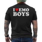 I Love Emo Boys T-Shirt mit Rückendruck