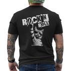 Lustiges Musik Festival Rock Katze Rock N Roll T-Shirt mit Rückendruck