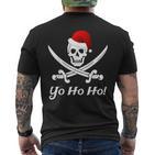 Lustiges Weihnachten Piraten Pirat Weihnachtsmann Hut Yo Ho T-Shirt mit Rückendruck