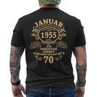 Man January 1955 70 Years intage 70Th Birthday T-Shirt mit Rückendruck