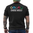 Mana Symbols Gathering Magic Choose Wisely Blue Red Green T-Shirt mit Rückendruck