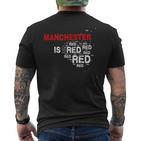 Manchester Is Red United Football Fans Slogan T-Shirt mit Rückendruck